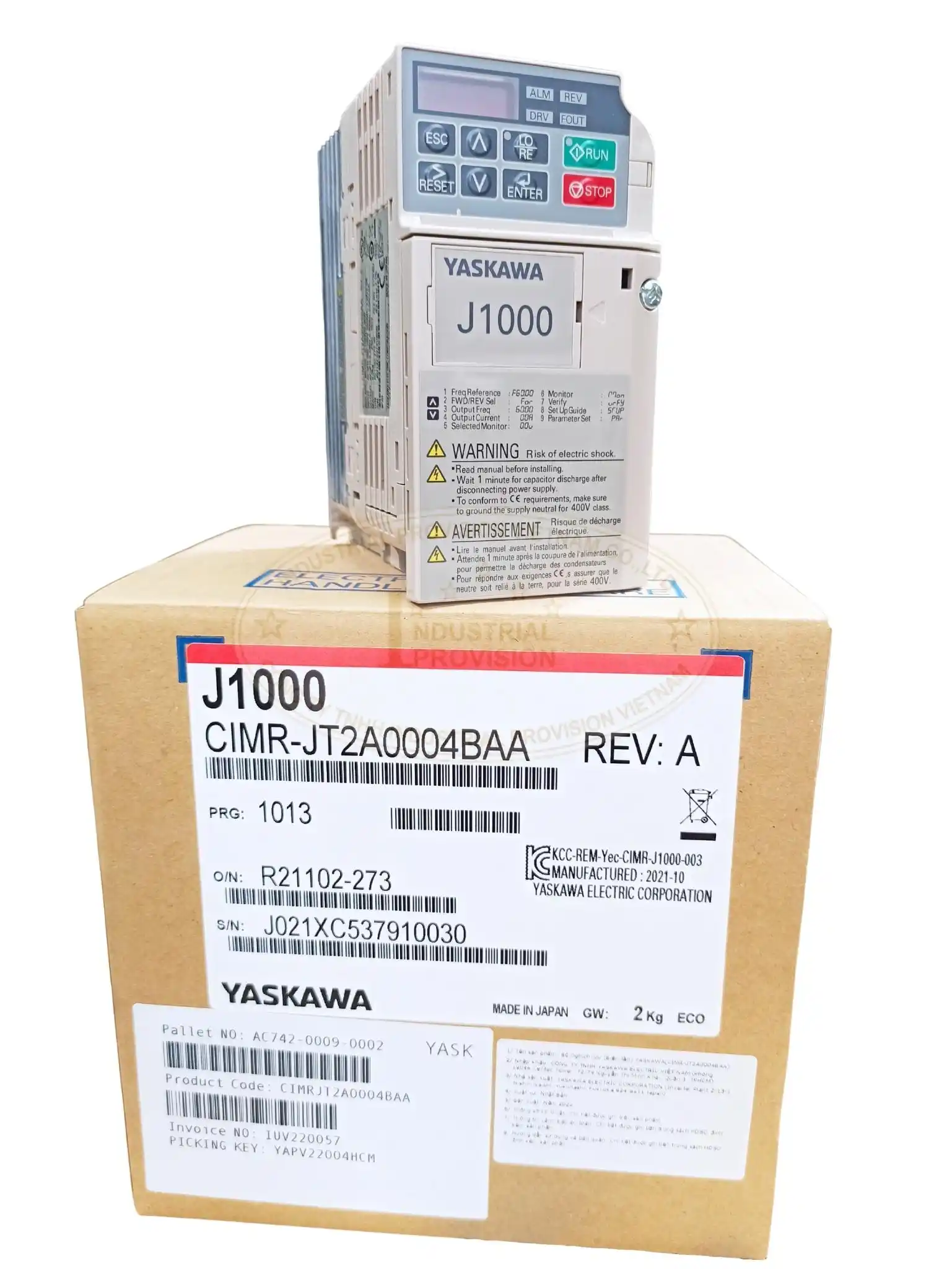 Biến tần Yaskawa J1000 0.4/0.75kW 220V, CIMR-JT2A0004BAA 11 CIMR-JT2A0004BAA