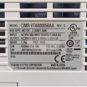 Biến tần Yaskawa V1000 1.5/2.2kW 380V, CIMR-VT4A0005BAA 21 CIMR VT4A0005BAA 8