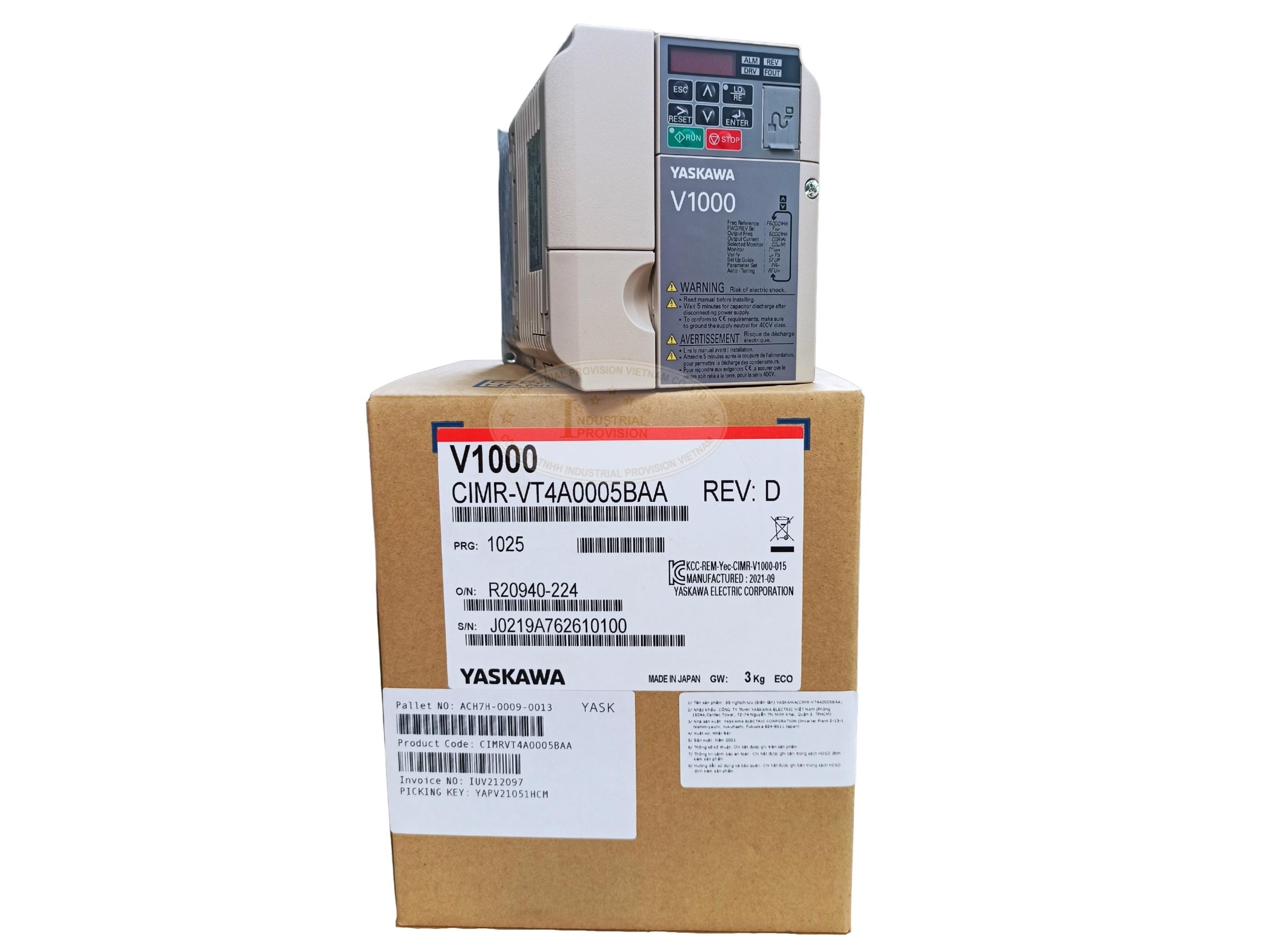 Biến tần Yaskawa V1000 1.5/2.2kW 380V, CIMR-VT4A0005BAA 13 CIMR VT4A0005BAA 9