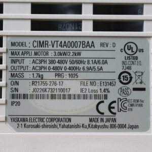 Biến tần Yaskawa V1000 2.2/3.7kW 380V, CIMR-VT4A0007BAA 19 CIMR VT4A0007BAA 7