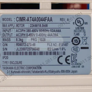 Biến tần Yaskawa A1000 18.5/22kW 380V, CIMR-AT4A0044FAA 16 CIMR-AT4A0044FAA