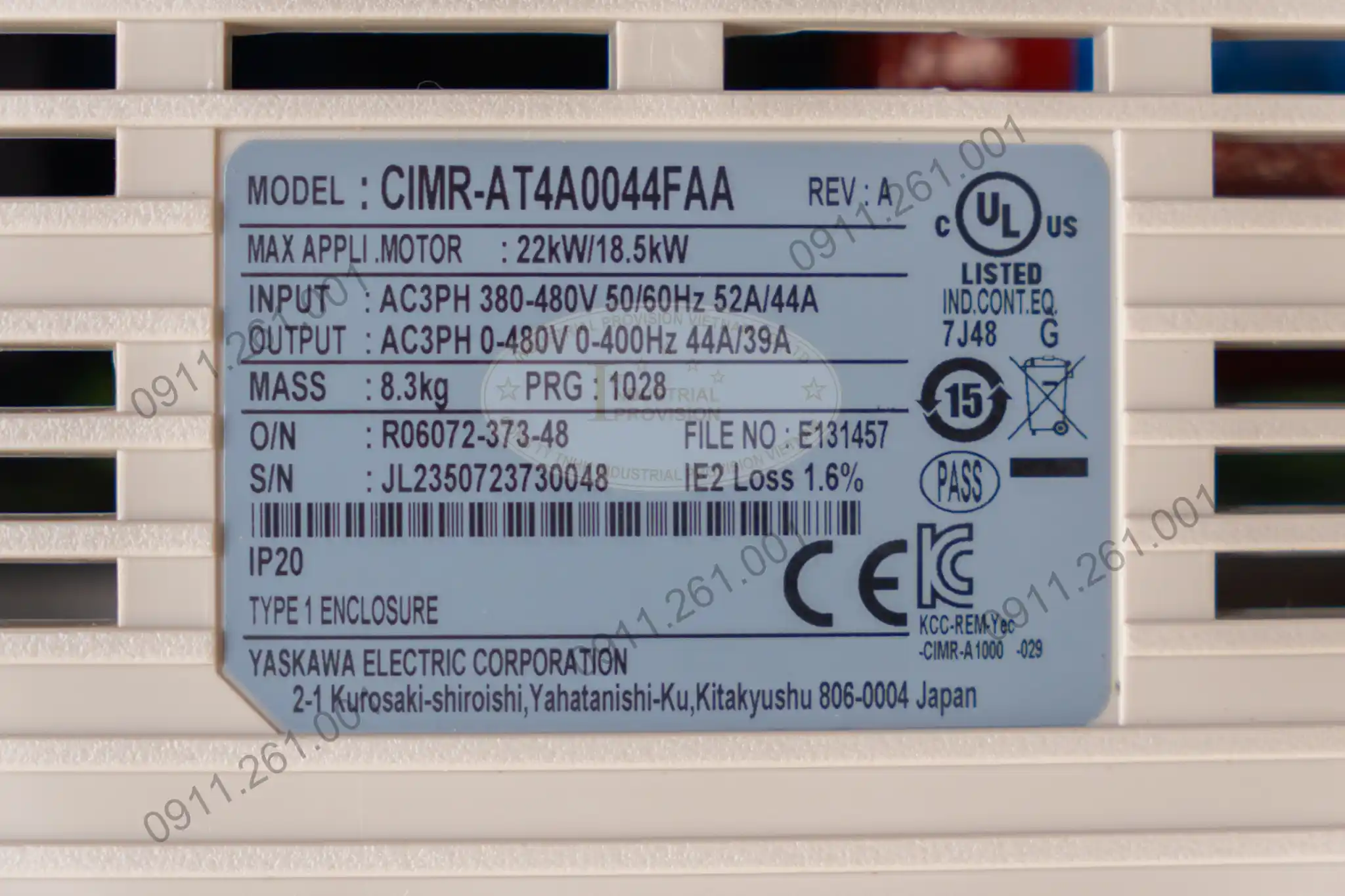Biến tần Yaskawa A1000 18.5/22kW 380V, CIMR-AT4A0044FAA 9 CIMR-AT4A0044FAA