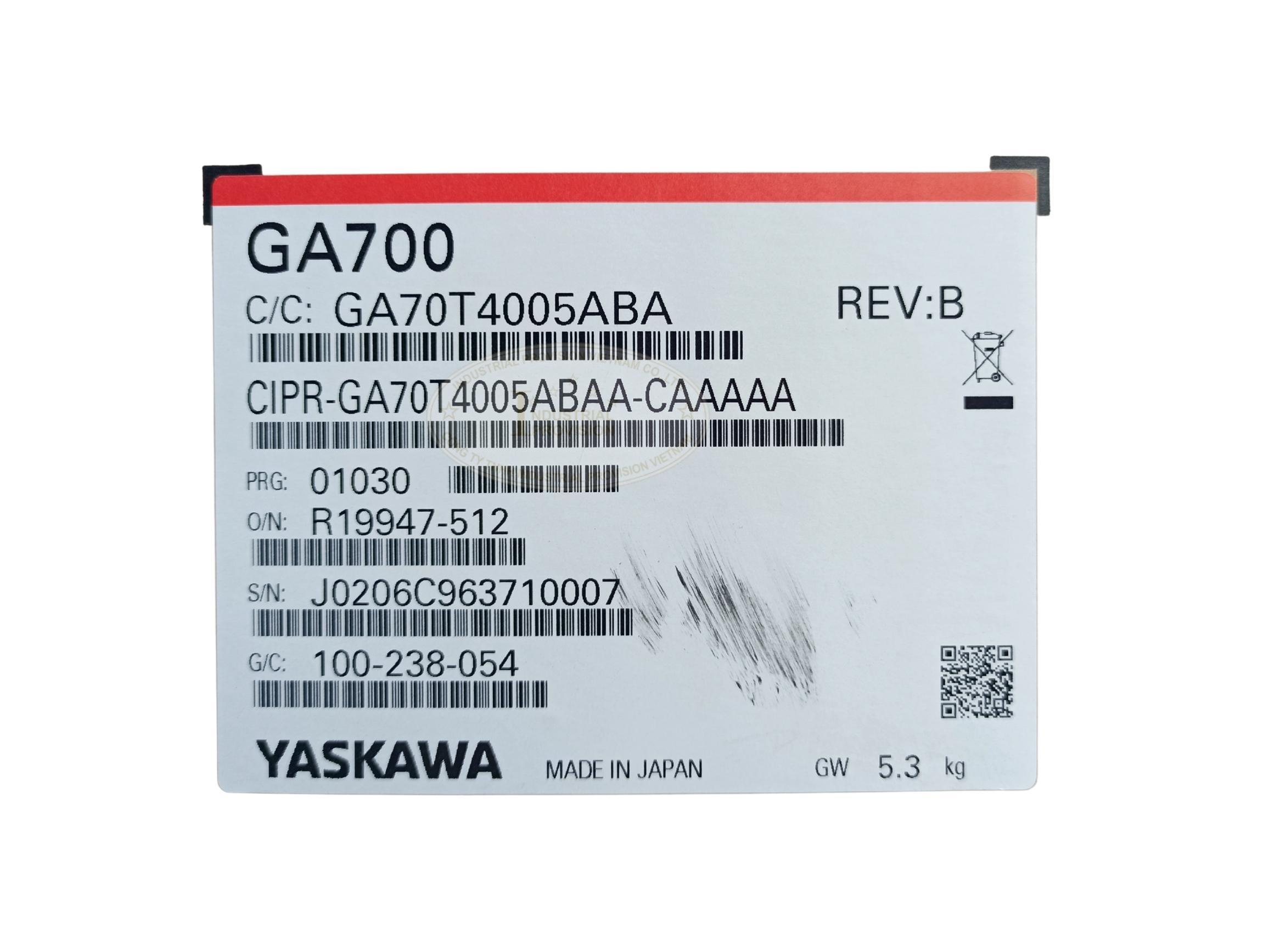 Biến tần Yaskawa GA700 1.5/2.2kW 380V, CIPR-GA70T4005ABAA 11 CIPR GA70T4005ABAA 10