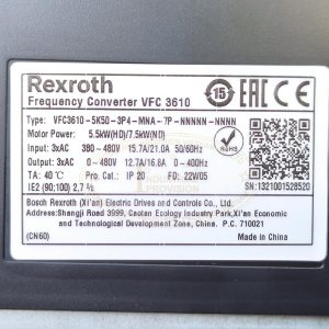 Biến tần Rexroth VFC3610 5.5kW 380V, VFC3610-5K50-3P4 20 VFC3610 5K5 3P4 8