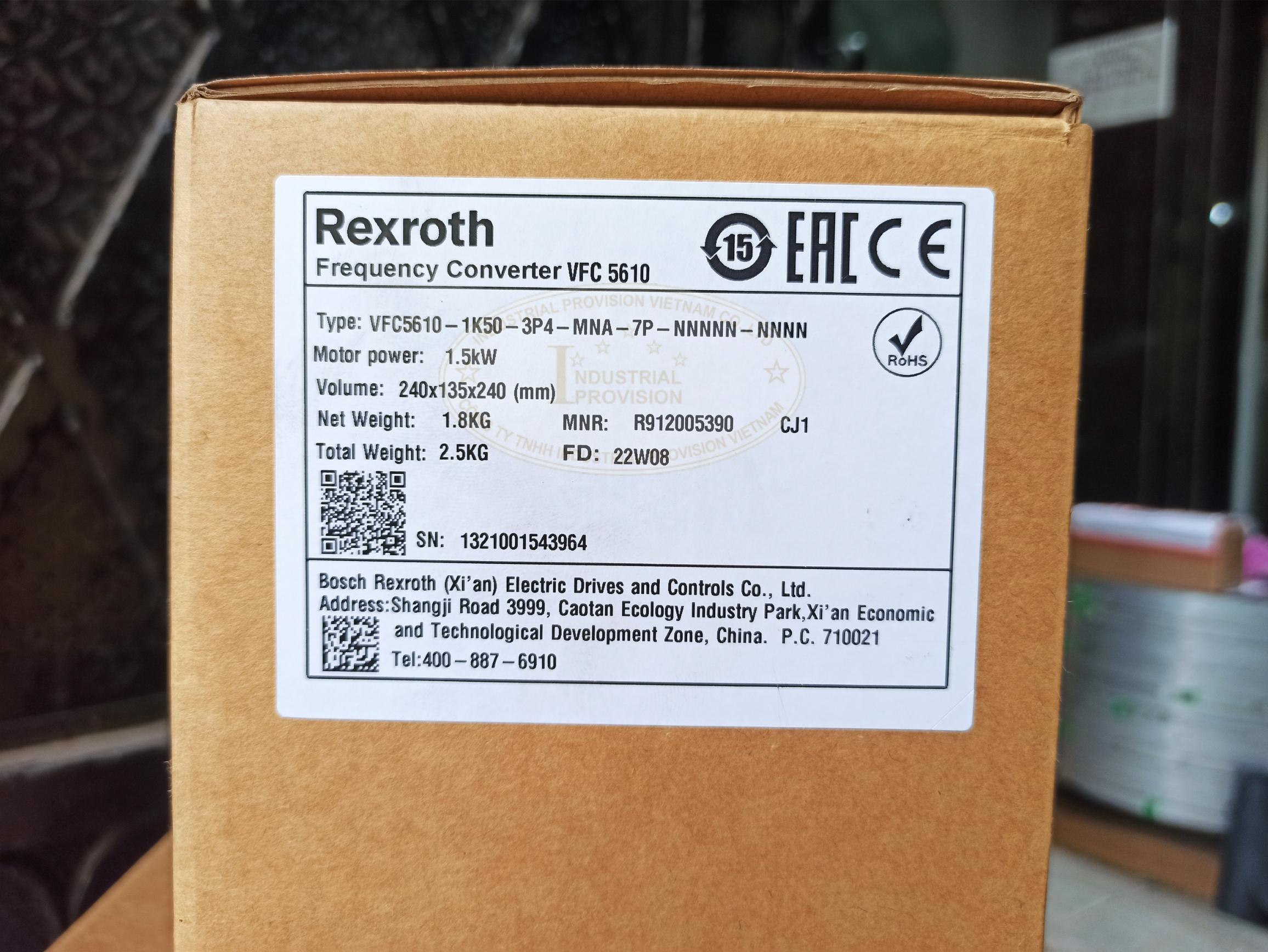 Biến tần Rexroth VFC5610 1.5kW 380V, VFC5610-1K50-3P4 11 VFC5610 1K5 3P4 9