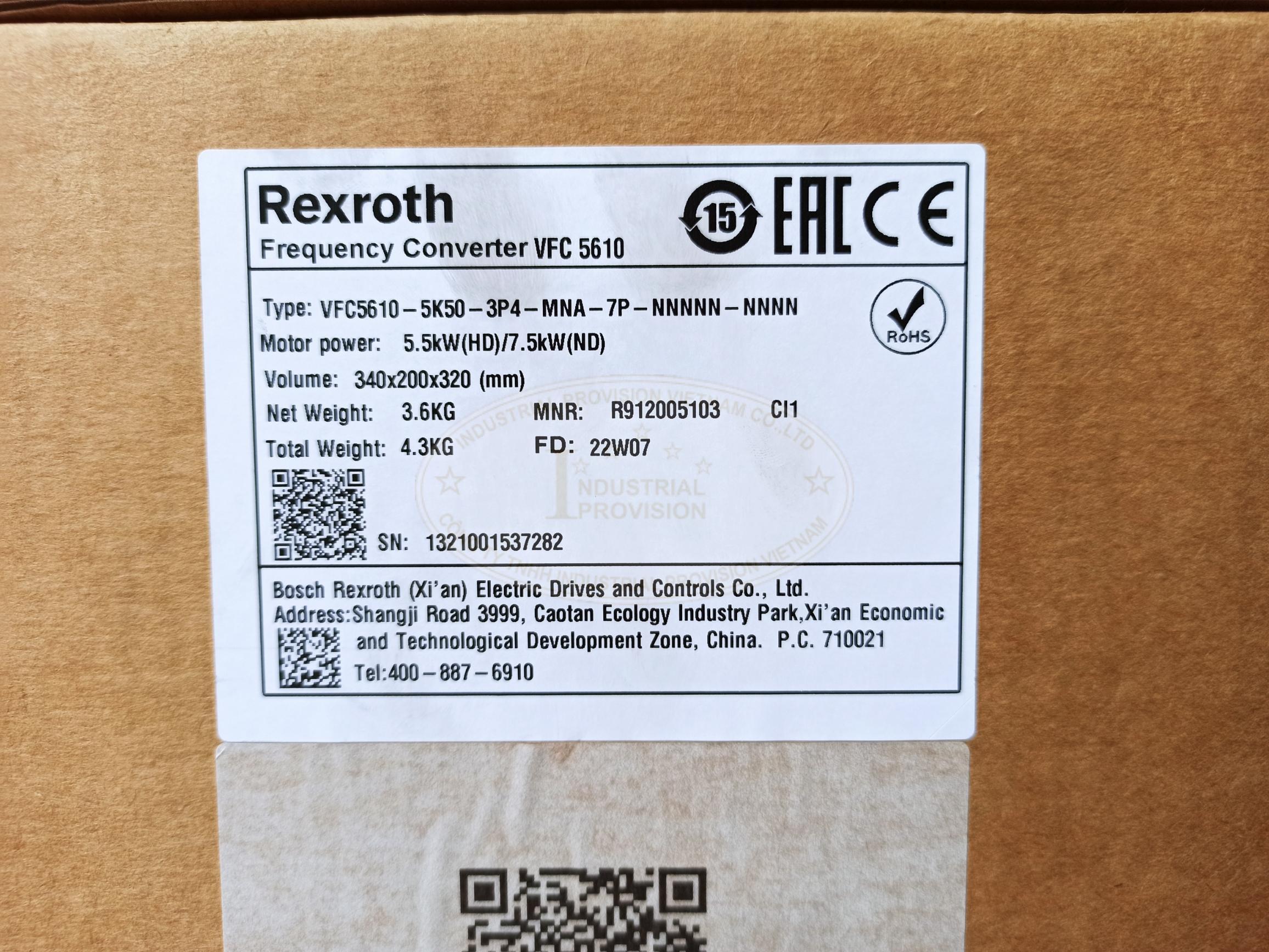 Biến tần Rexroth VFC5610 5.5kW 380V, VFC5610-5K50-3P4 13 VFC5610 5K5 3P4 10