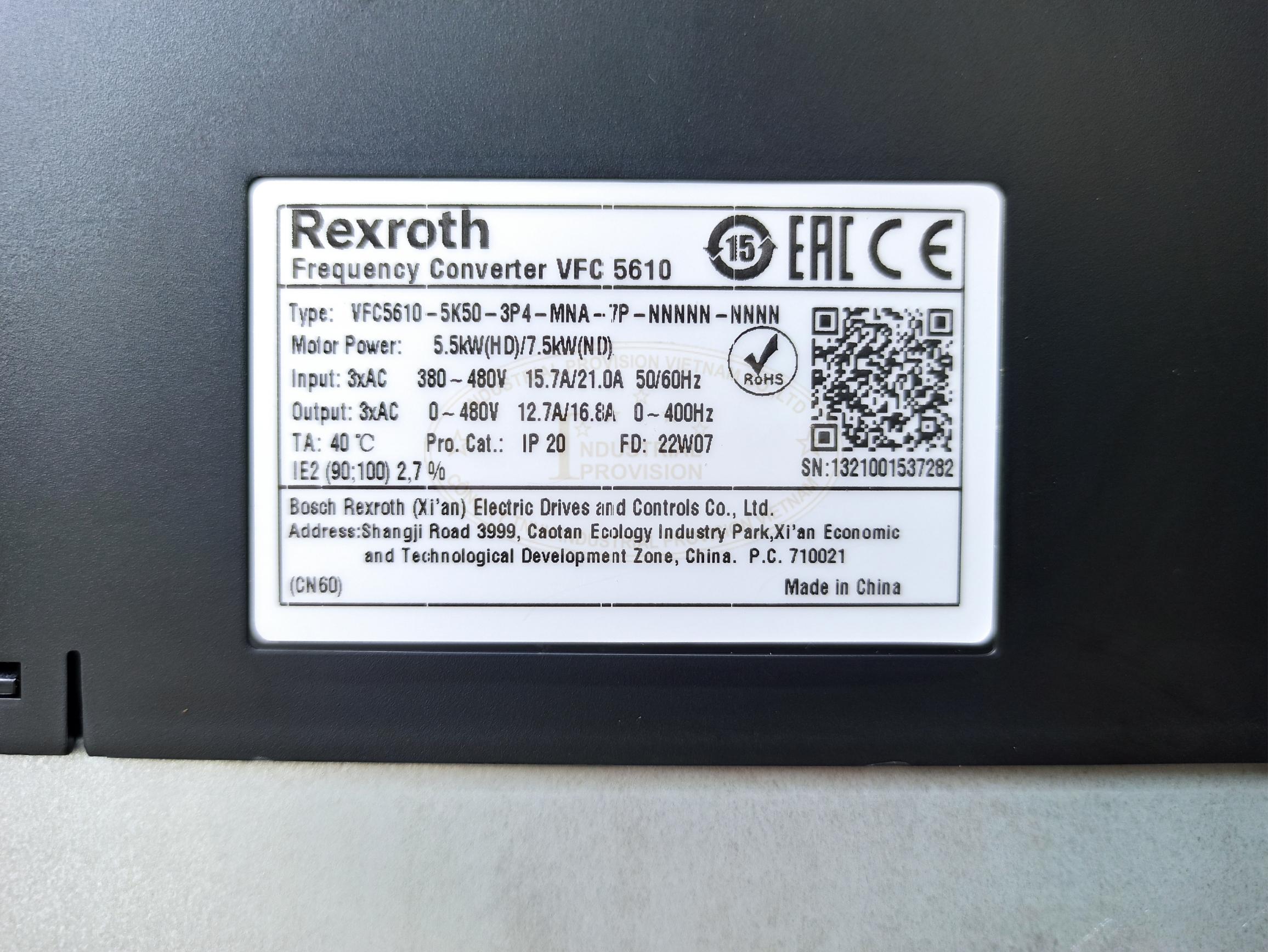 Biến tần Rexroth VFC5610 5.5kW 380V, VFC5610-5K50-3P4 9 VFC5610 5K5 3P4 8