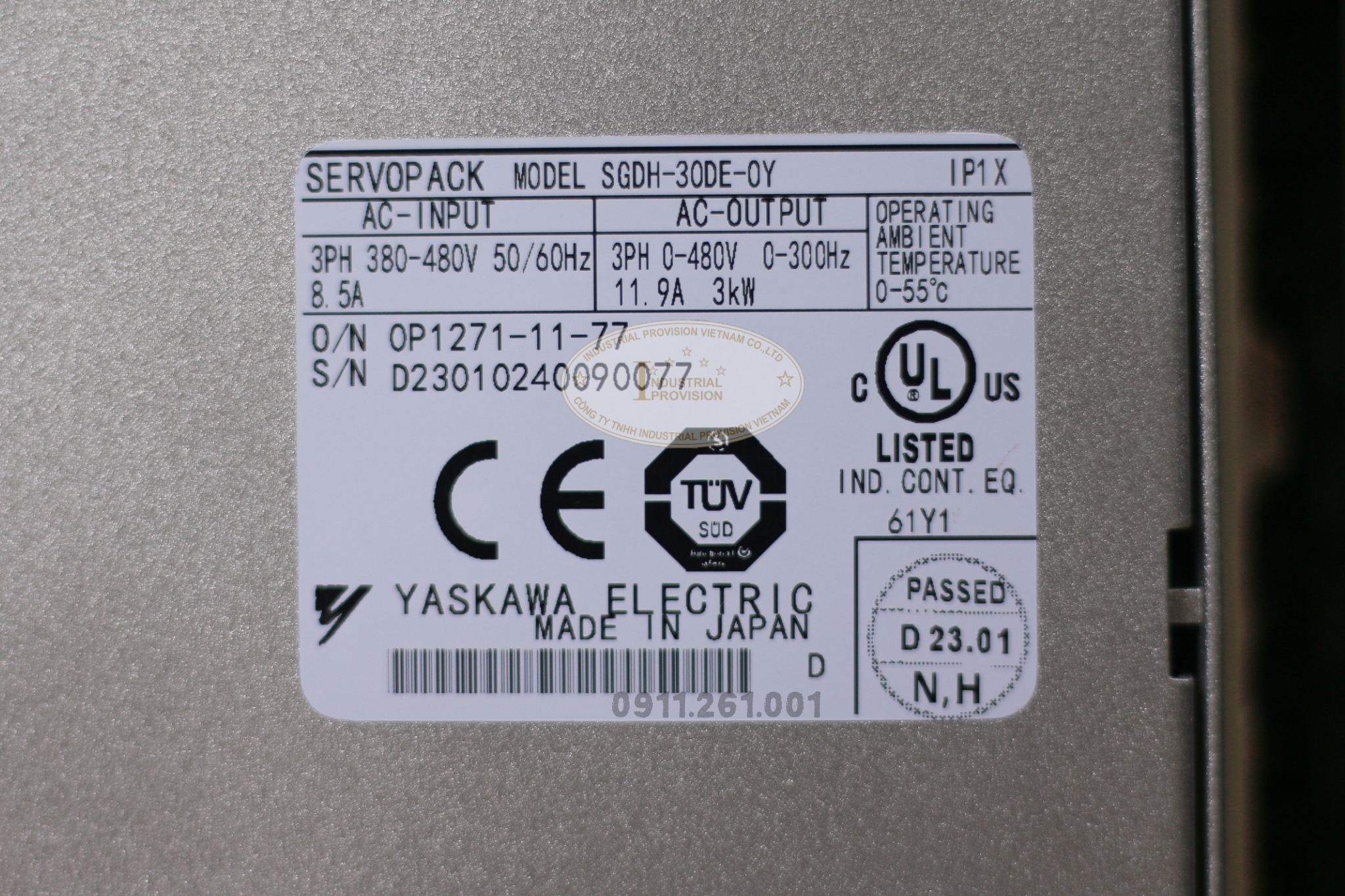 Driver Servo Yaskawa 3kW 400V, SGDH-30DE-OY 4 SGDH 30DE OY 6