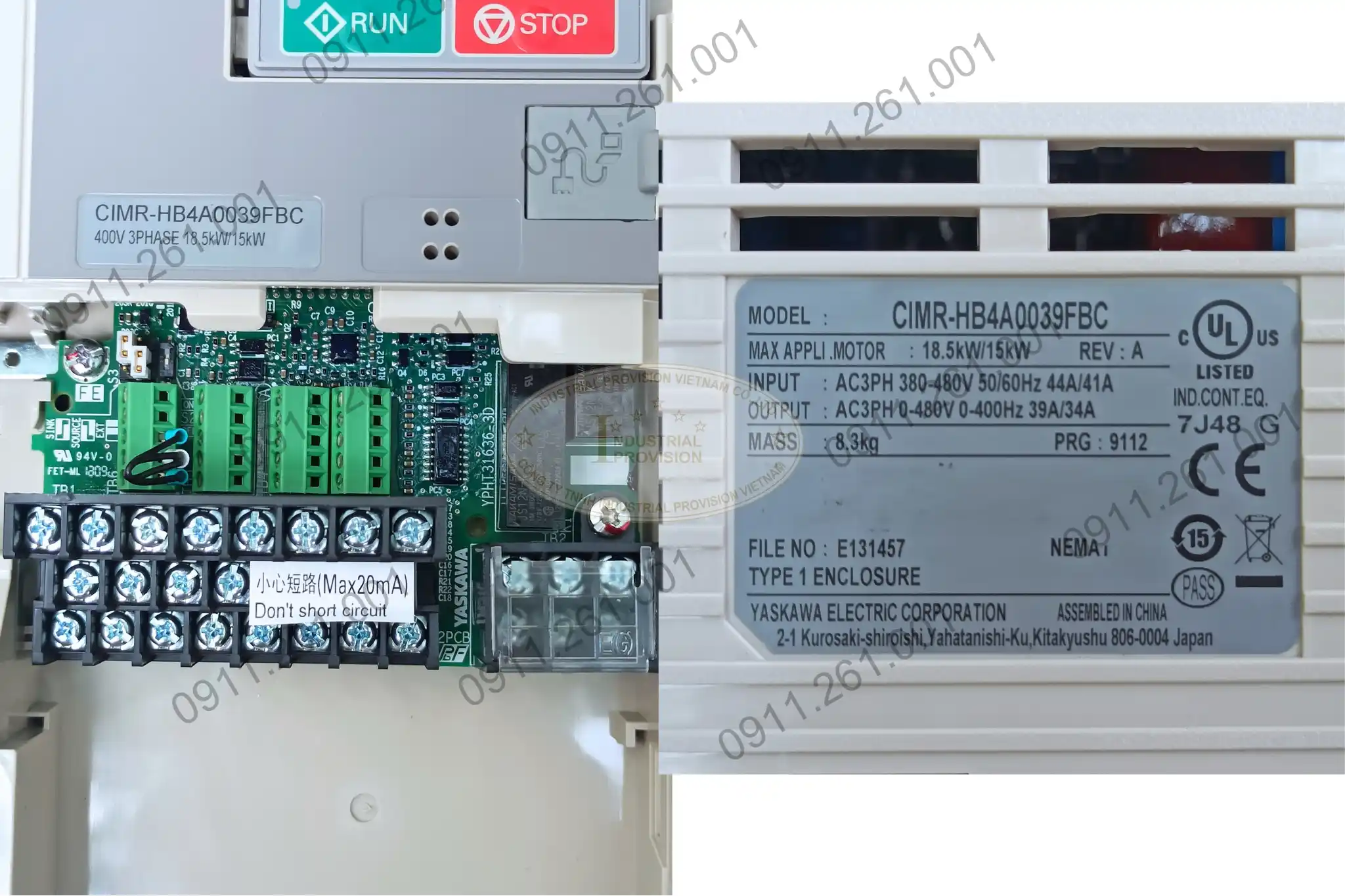 Biến tần Yaskawa H1000 15/18.5kW 380V, CIMR-HB4A0039FBC 7 CIMR HB4A0039FBC5